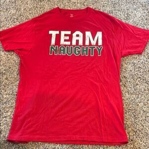 Red Team Naughty  T-Shirt - Ugly Christmas